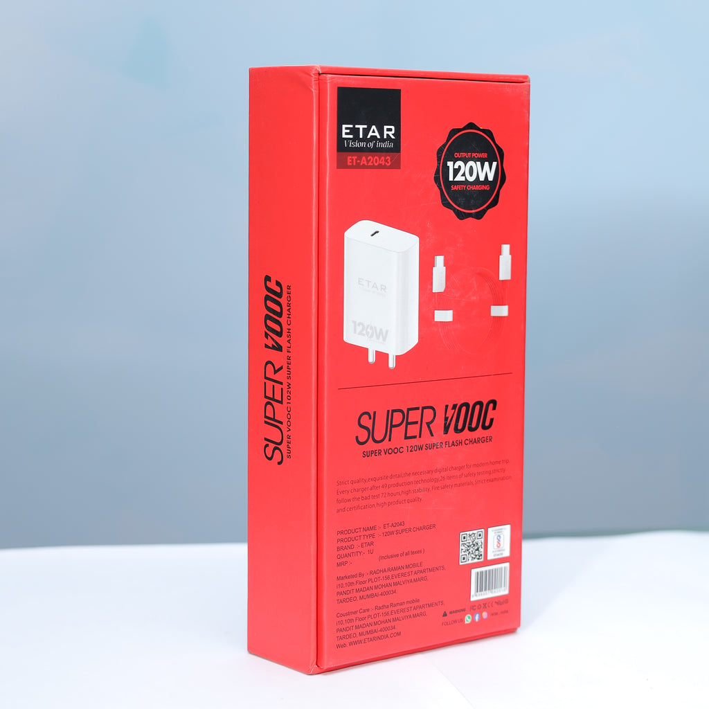 ETAR SUPER VOOC 120W FLASH CHARGER ET-A2043