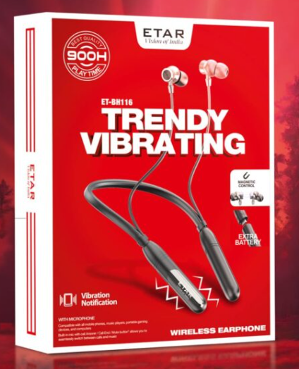 ETAR TRENDY VIBRATING WIRELESS EARPHON